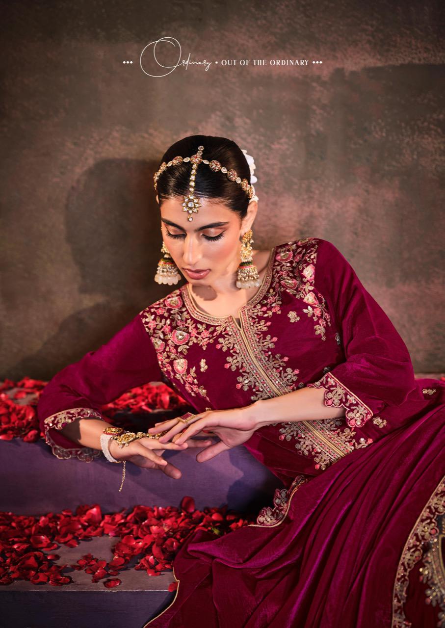 Nirva By Gull Jee Embroidery Velvet Designer Salwar Suits Catalog 